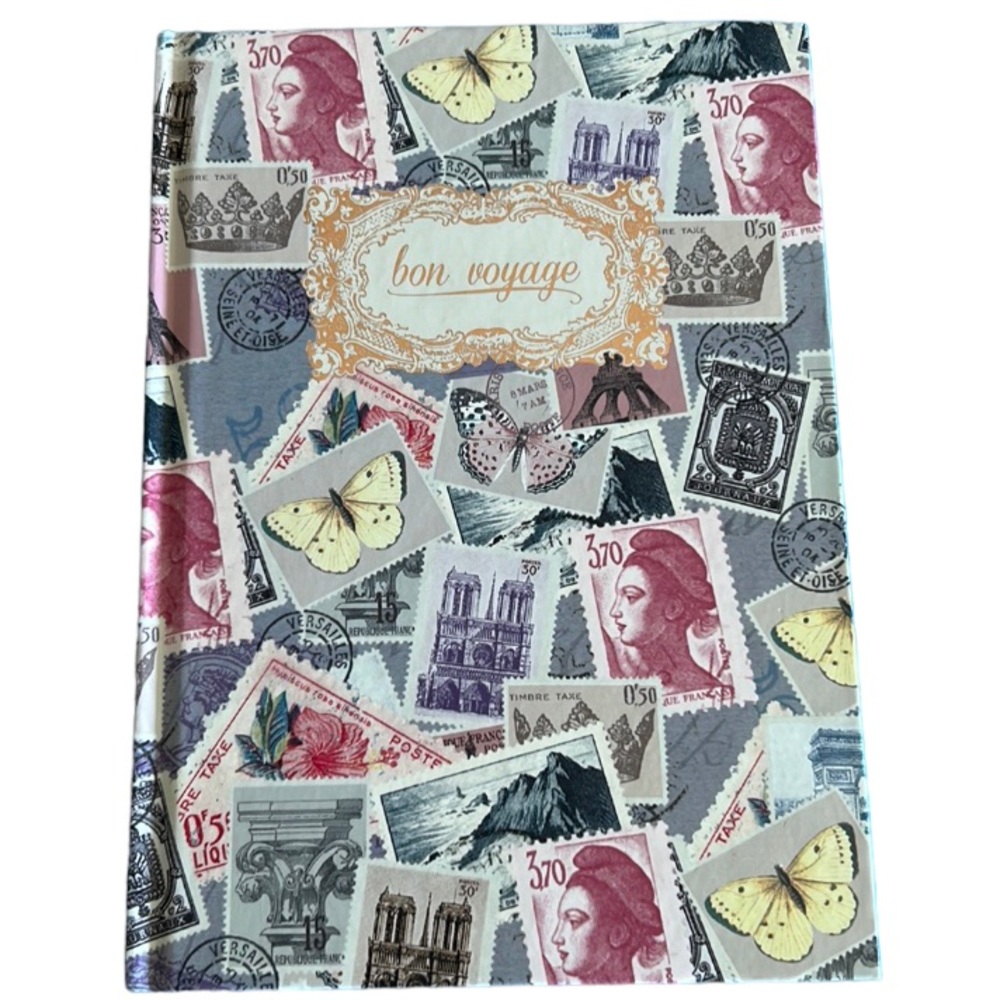 ♥️ Hardcover Journal Book 📔 Stamp & Travel Design